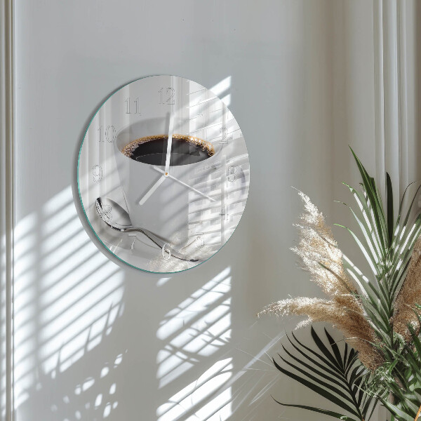 Glas wanduhr Kaffee
