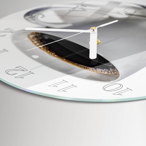Glas wanduhr Kaffee