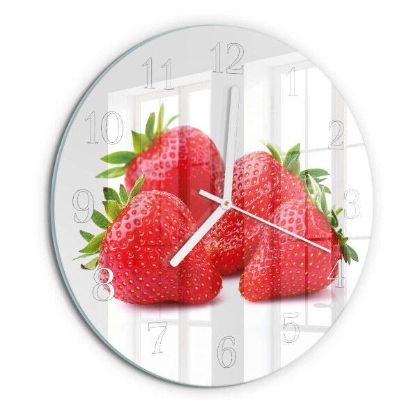 Glas wanduhr Erdbeeren