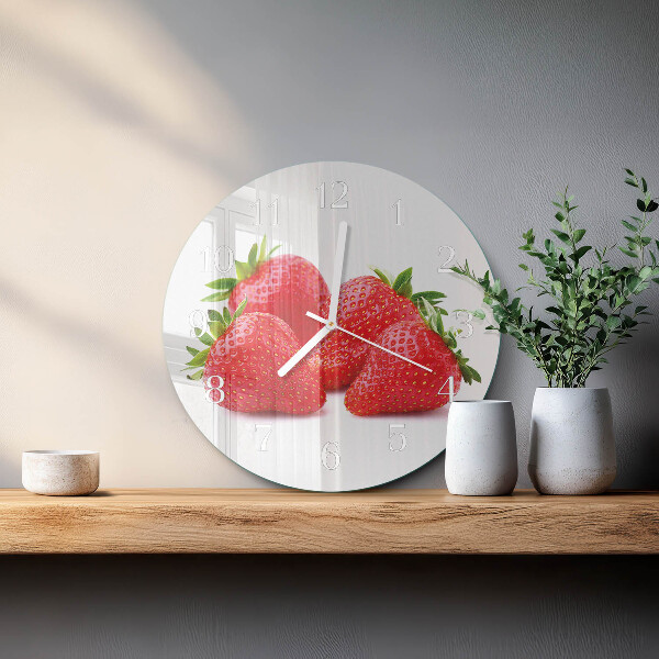 Glas wanduhr Erdbeeren
