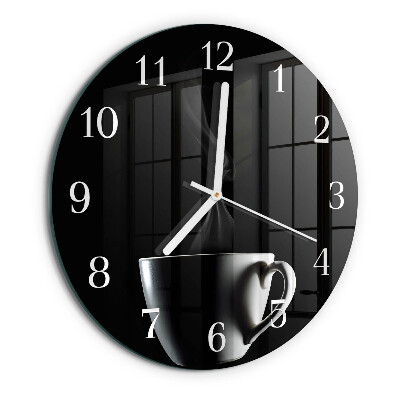 Glas wanduhr Tasse
