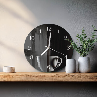 Glas wanduhr Tasse