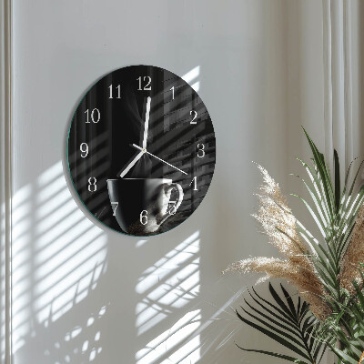 Glas wanduhr Tasse