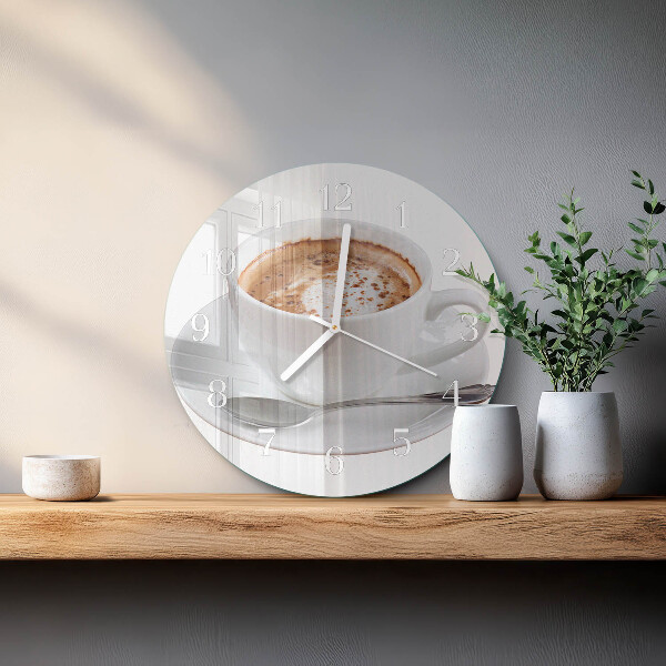 Glas wanduhr Kaffee