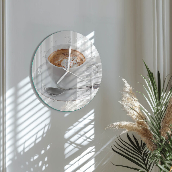 Glas wanduhr Kaffee