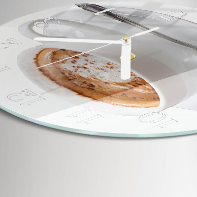 Glas wanduhr Kaffee