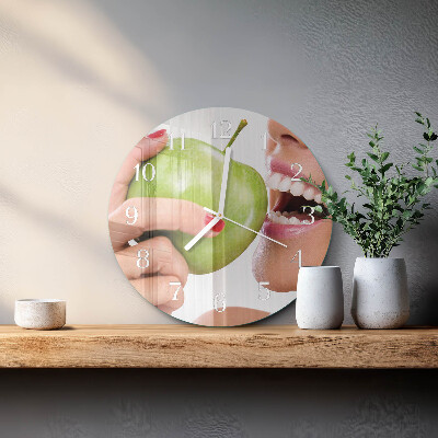 Glas wanduhr Apfel