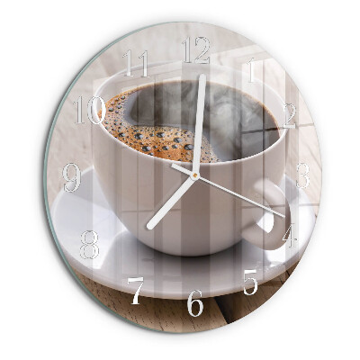 Glas wanduhr Kaffee