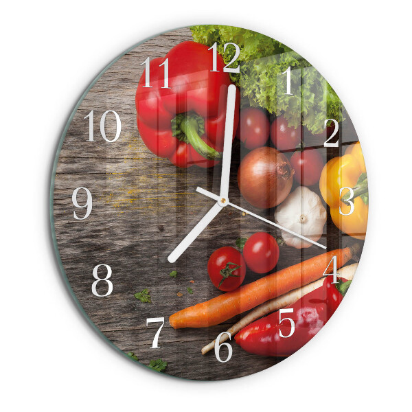 Glas wanduhr Gemüse