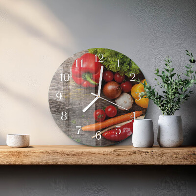 Glas wanduhr Gemüse