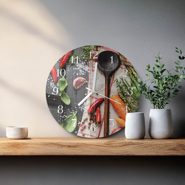 Glas wanduhr Gewürze