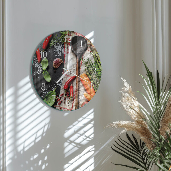 Glas wanduhr Gewürze