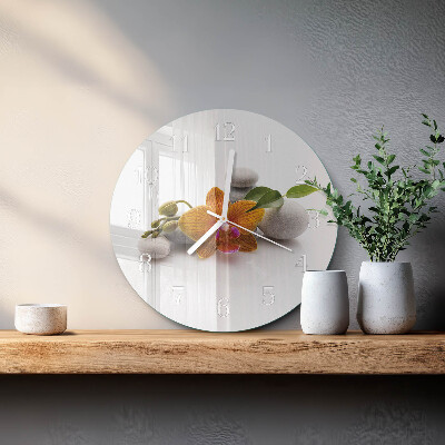 Glas wanduhr Orchidee