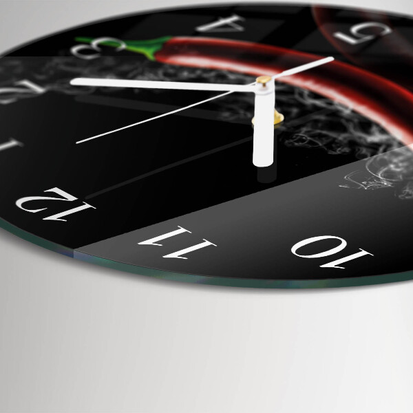 Glas wanduhr Chilischoten