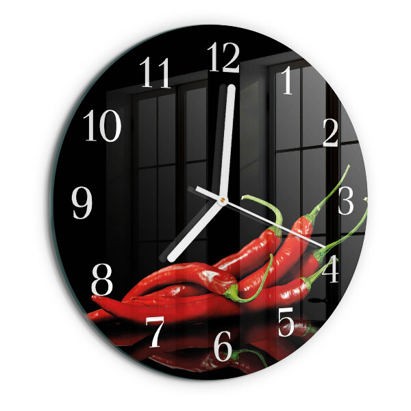Glas wanduhr Chilischoten