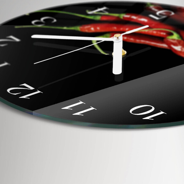 Glas wanduhr Chilischoten