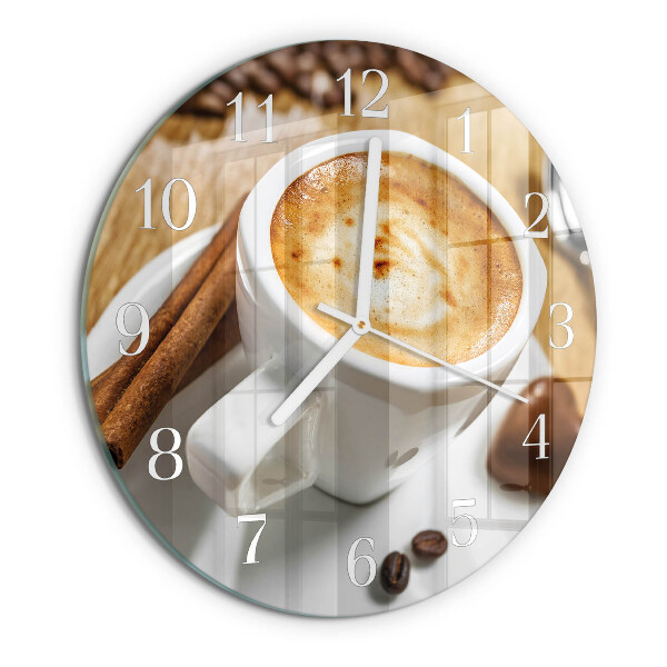 Glas wanduhr Kaffee