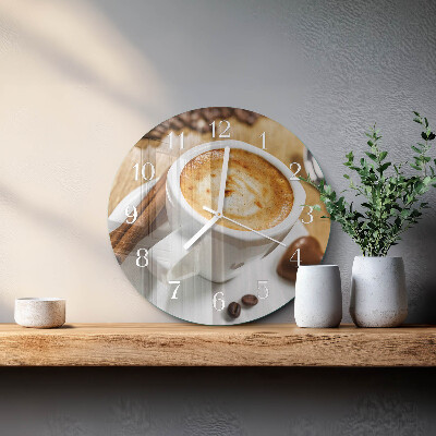 Glas wanduhr Kaffee