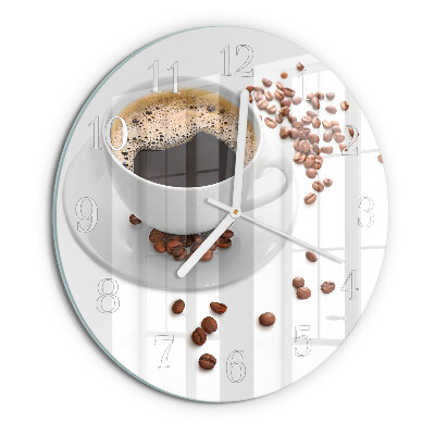 Glas wanduhr Kaffee