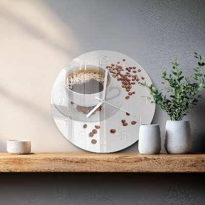 Glas wanduhr Kaffee