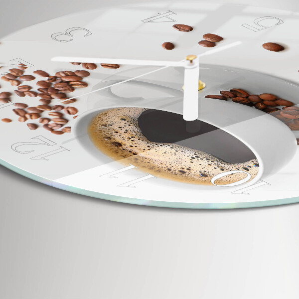 Glas wanduhr Kaffee