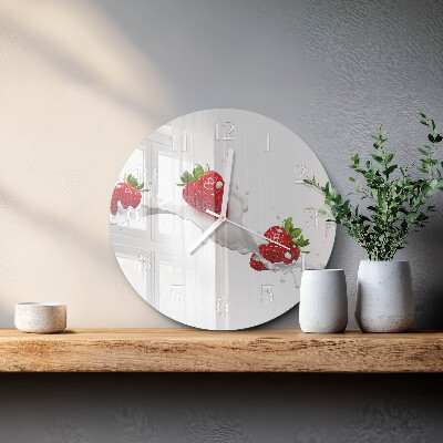 Glas wanduhr Erdbeere