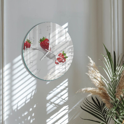 Glas wanduhr Erdbeere