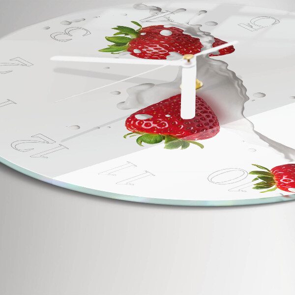 Glas wanduhr Erdbeere