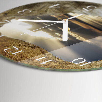 Glas wanduhr Herz im Felsen