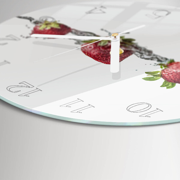 Glas wanduhr Erdbeeren in Wasser