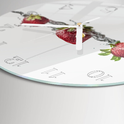 Glas wanduhr Erdbeeren in Wasser