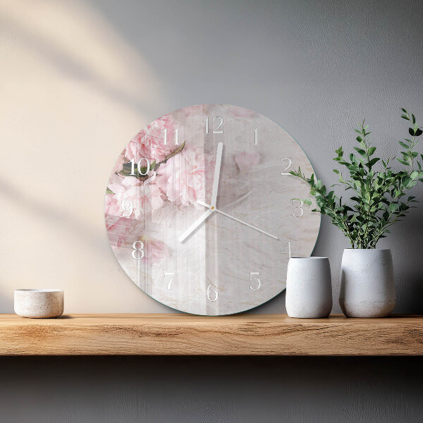 Glas wanduhr Blumen