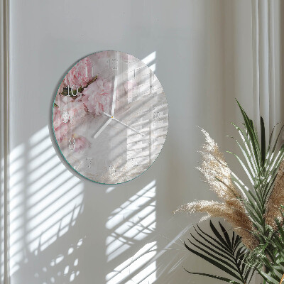 Glas wanduhr Blumen