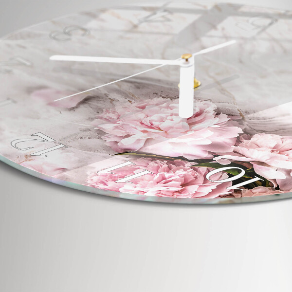 Glas wanduhr Blumen