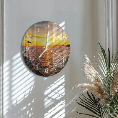 Glas wanduhr Sonnenuntergang