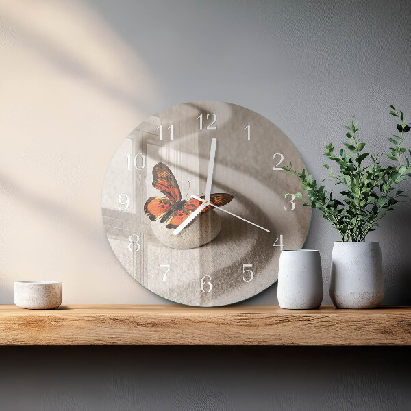 Glas wanduhr Schmetterling