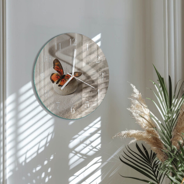Glas wanduhr Schmetterling