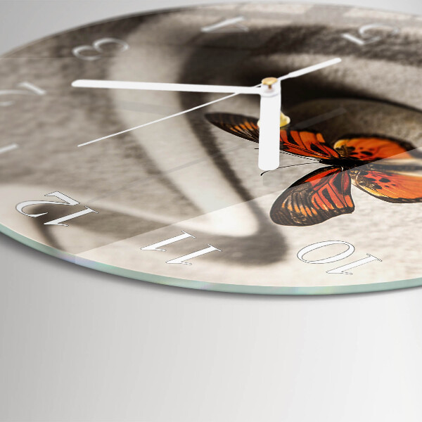 Glas wanduhr Schmetterling