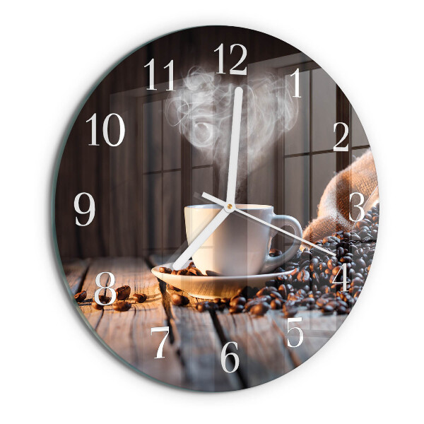 Glas wanduhr Kaffeeliebe