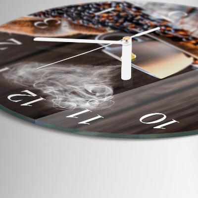 Glas wanduhr Kaffeeliebe
