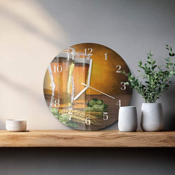 Glas wanduhr Gläser Bier