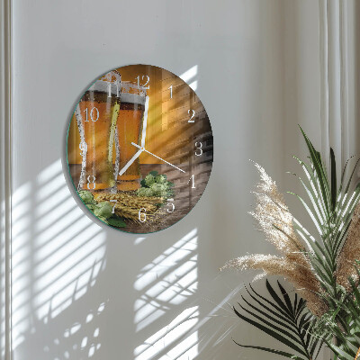 Glas wanduhr Gläser Bier