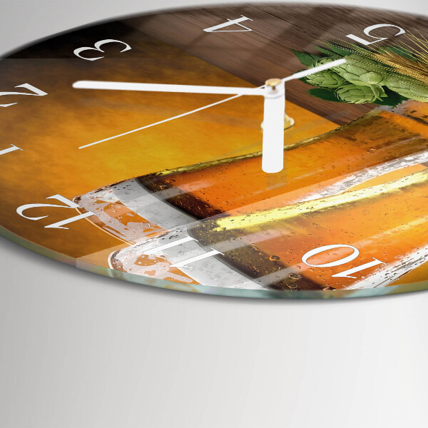 Glas wanduhr Gläser Bier