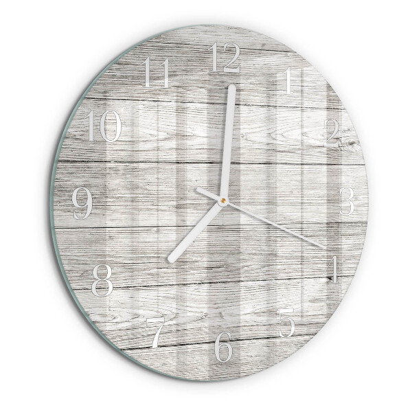 Glas wanduhr Graue Bretter