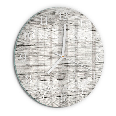 Glas wanduhr Graue Bretter