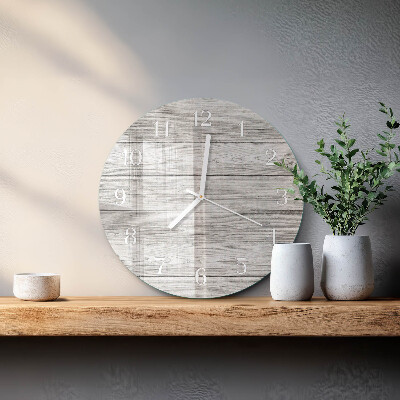 Glas wanduhr Graue Bretter