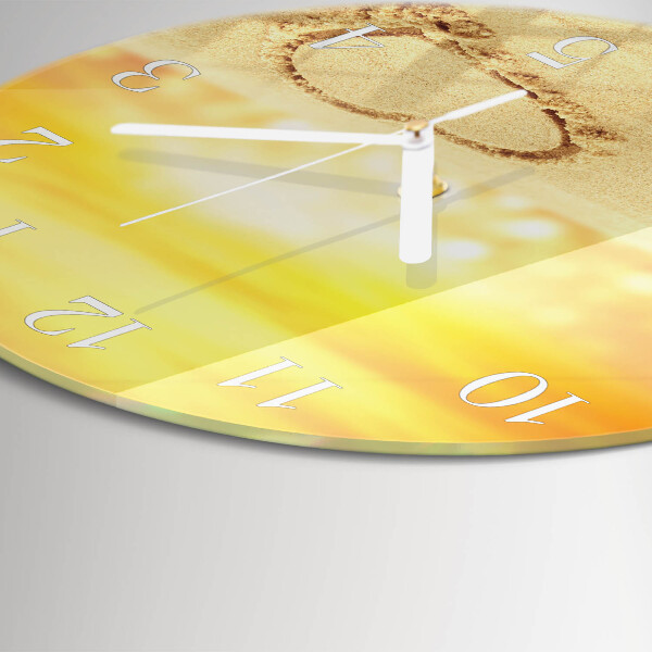 Glas wanduhr Herz im Sand