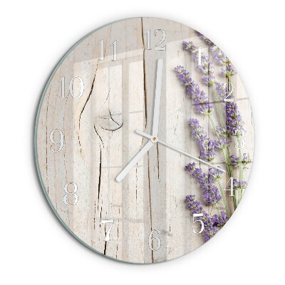 Glas wanduhr Lavendel