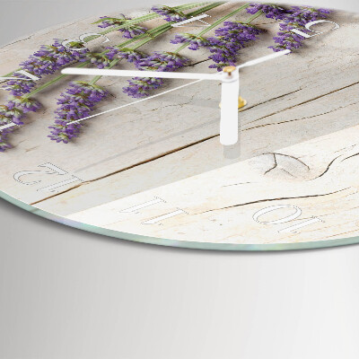 Glas wanduhr Lavendel