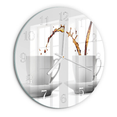 Glas wanduhr Tassen Kaffee